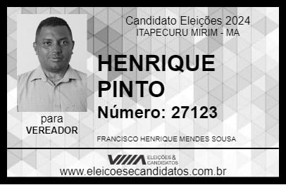 Candidato HENRIQUE PINTO 2024 - ITAPECURU MIRIM - Eleições