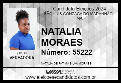 Candidato NATALIA MORAES 2024 - SÃO LUÍS GONZAGA DO MARANHÃO - Eleições