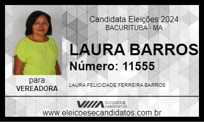 Candidato LAURA BARROS 2024 - BACURITUBA - Eleições