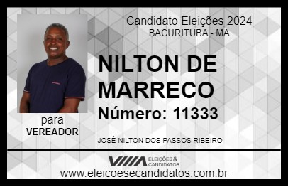 Candidato NILTON DE MARRECO 2024 - BACURITUBA - Eleições