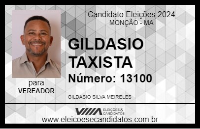 Candidato GILDASIO TAXISTA 2024 - MONÇÃO - Eleições