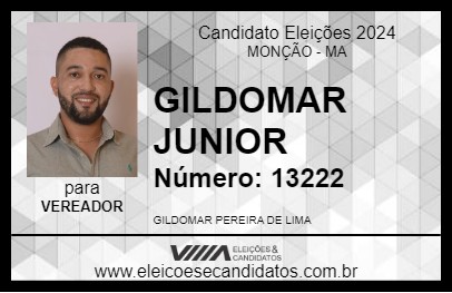 Candidato GILDOMAR JUNIOR 2024 - MONÇÃO - Eleições