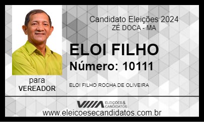 Candidato ELOI FILHO   2024 - ZÉ DOCA - Eleições