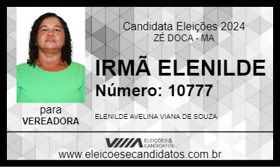 Candidato IRMÃ ELENILDE 2024 - ZÉ DOCA - Eleições