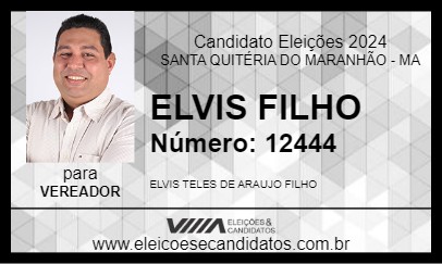 Candidato ELVIS FILHO 2024 - SANTA QUITÉRIA DO MARANHÃO - Eleições