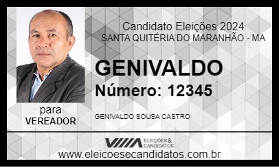 Candidato GENIVALDO 2024 - SANTA QUITÉRIA DO MARANHÃO - Eleições