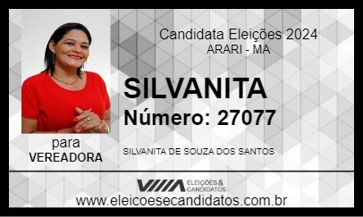 Candidato SILVANITA 2024 - ARARI - Eleições