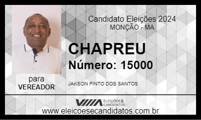 Candidato CHAPREU 2024 - MONÇÃO - Eleições