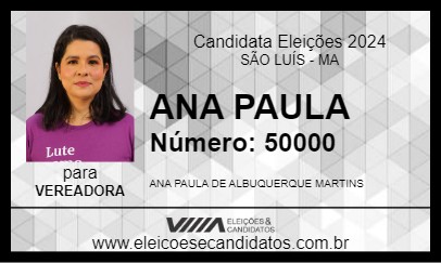 Candidato ANA PAULA 2024 - SÃO LUÍS - Eleições