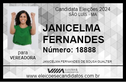 Candidato JANICELMA FERNANDES 2024 - SÃO LUÍS - Eleições