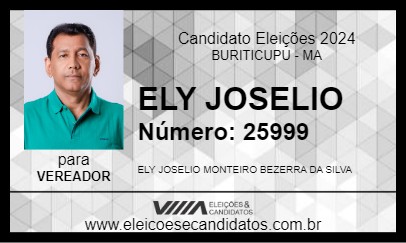 Candidato ELY JOSELIO 2024 - BURITICUPU - Eleições