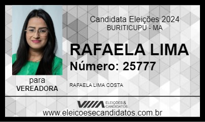 Candidato RAFAELA LIMA 2024 - BURITICUPU - Eleições