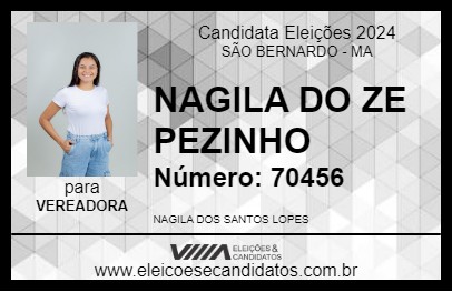 Candidato NAGILA DO ZE PEZINHO 2024 - SÃO BERNARDO - Eleições