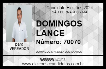 Candidato DOMINGOS LANCE  2024 - SÃO BERNARDO - Eleições