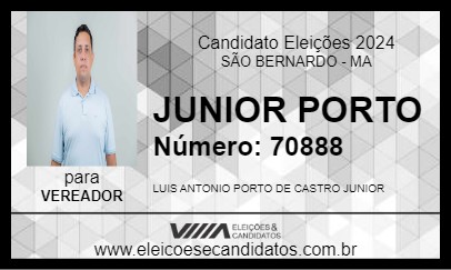 Candidato JUNIOR PORTO 2024 - SÃO BERNARDO - Eleições