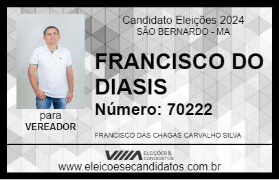 Candidato FRANCISCO DO DIASIS 2024 - SÃO BERNARDO - Eleições