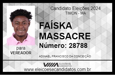 Candidato FAÍSKA 2024 - TIMON - Eleições