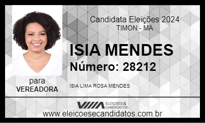 Candidato ISIA MENDES 2024 - TIMON - Eleições