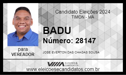 Candidato BADU 2024 - TIMON - Eleições