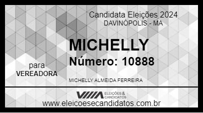 Candidato MICHELLY 2024 - DAVINÓPOLIS - Eleições