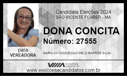 Candidato DONA CONCITA 2024 - SÃO VICENTE FERRER - Eleições