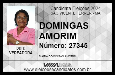 Candidato DOMINGAS  AMORIM 2024 - SÃO VICENTE FERRER - Eleições