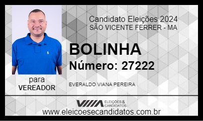 Candidato BOLINHA 2024 - SÃO VICENTE FERRER - Eleições