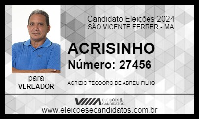 Candidato ACRISINHO 2024 - SÃO VICENTE FERRER - Eleições