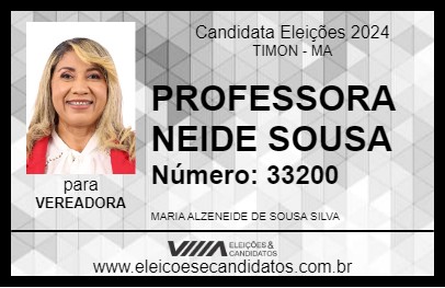 Candidato PROFESSORA NEIDE SOUSA 2024 - TIMON - Eleições