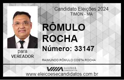 Candidato RÔMULO ROCHA 2024 - TIMON - Eleições