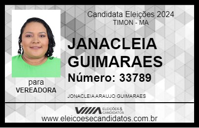 Candidato JANACLEIA GUIMARAES 2024 - TIMON - Eleições