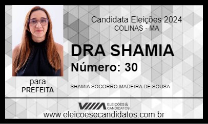 Candidato DRA SHAMIA 2024 - COLINAS - Eleições