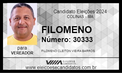 Candidato FILOMENO 2024 - COLINAS - Eleições