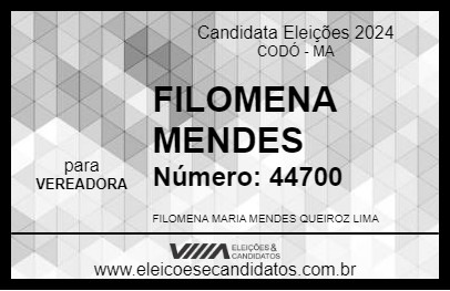 Candidato FILOMENA MENDES 2024 - CODÓ - Eleições