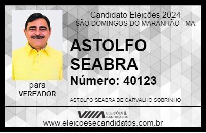 Candidato ASTOLFO SEABRA 2024 - SÃO DOMINGOS DO MARANHÃO - Eleições