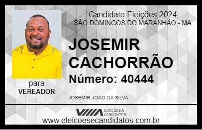 Candidato JOSEMIR CACHORRÃO 2024 - SÃO DOMINGOS DO MARANHÃO - Eleições