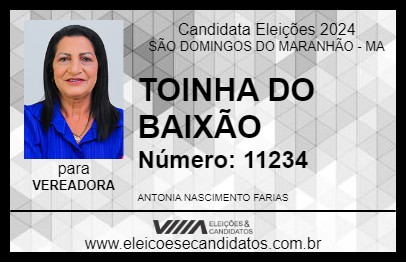 Candidato TOINHA DO BAIXÃO 2024 - SÃO DOMINGOS DO MARANHÃO - Eleições