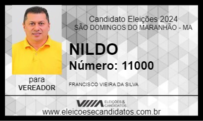 Candidato NILDO 2024 - SÃO DOMINGOS DO MARANHÃO - Eleições