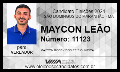 Candidato MAYCON LEÃO 2024 - SÃO DOMINGOS DO MARANHÃO - Eleições