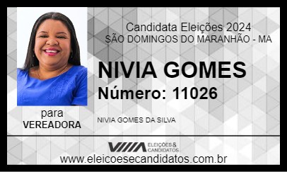 Candidato NIVIA GOMES  2024 - SÃO DOMINGOS DO MARANHÃO - Eleições