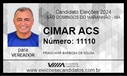 Candidato CIMAR ACS 2024 - SÃO DOMINGOS DO MARANHÃO - Eleições