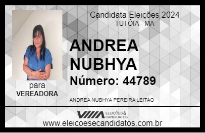 Candidato ANDREA NUBHYA 2024 - TUTÓIA - Eleições