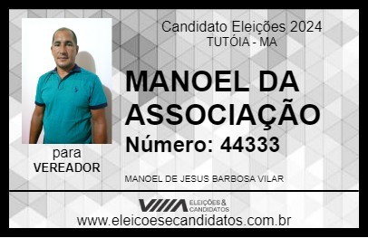 Candidato MANOEL DA ASSOCIAÇÃO 2024 - TUTÓIA - Eleições