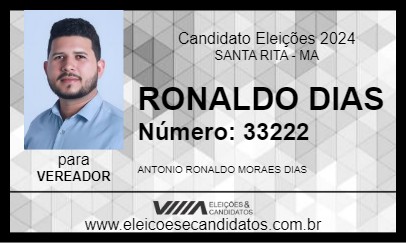 Candidato RONALDO DIAS 2024 - SANTA RITA - Eleições