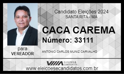 Candidato CACA CAREMA 2024 - SANTA RITA - Eleições