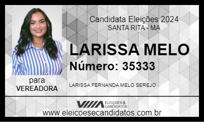 Candidato LARISSA MELO 2024 - SANTA RITA - Eleições