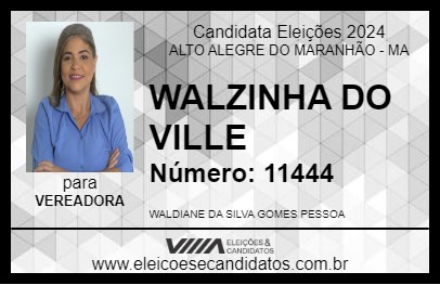 Candidato WALZINHA DO VILLE 2024 - ALTO ALEGRE DO MARANHÃO - Eleições