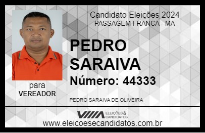 Candidato PEDRO SARAIVA 2024 - PASSAGEM FRANCA - Eleições