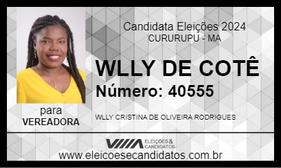 Candidato WLLY DE COTÊ 2024 - CURURUPU - Eleições