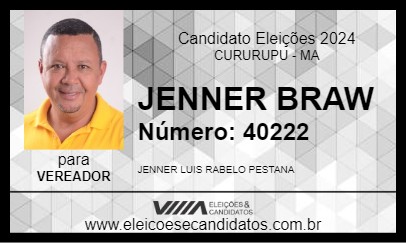 Candidato JENNER BRAW 2024 - CURURUPU - Eleições